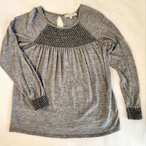 EUC LOFT smocked knit top